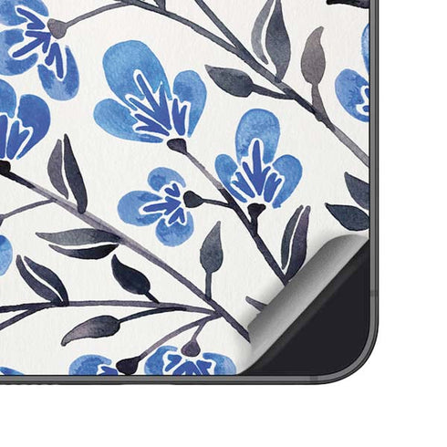 Blue Cherry Blossoms by Cat Coq Galaxy S25 Skin